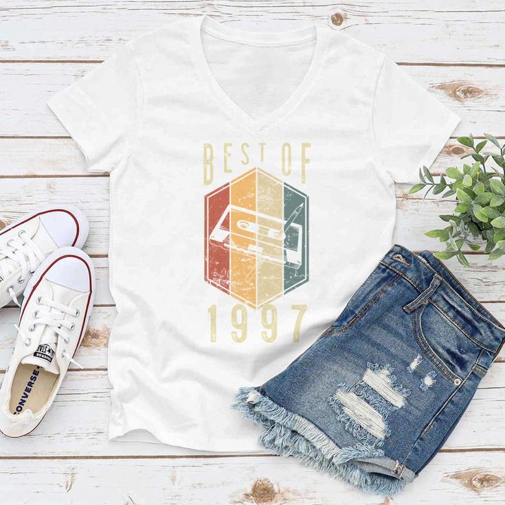 Best Of 1997 25 Year Old Gifts Cassette Tape 25Th Birthday Women V-Neck T-Shirt