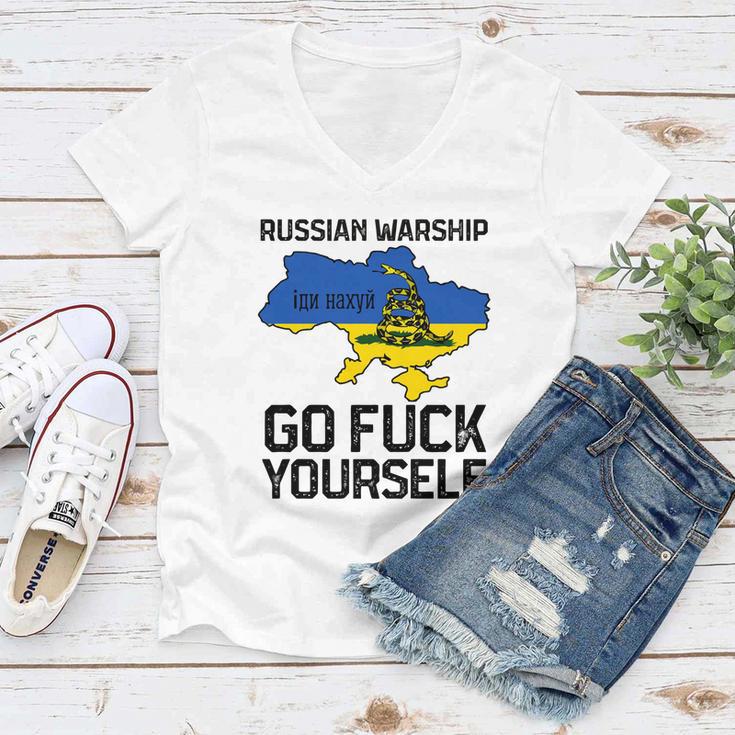 Russian Warship Go F Yourself Russian Warship Go Fuck Yourself Tshirt Women V-Neck T-Shirt