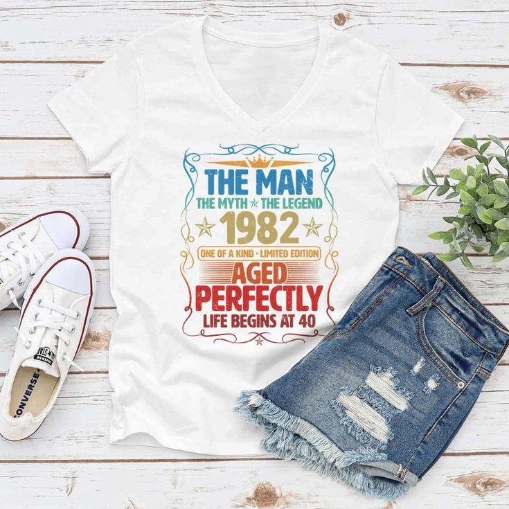 The Man Myth Legend 1982 Aged Perfectly 40Th Birthday Tshirt Women V-Neck T-Shirt