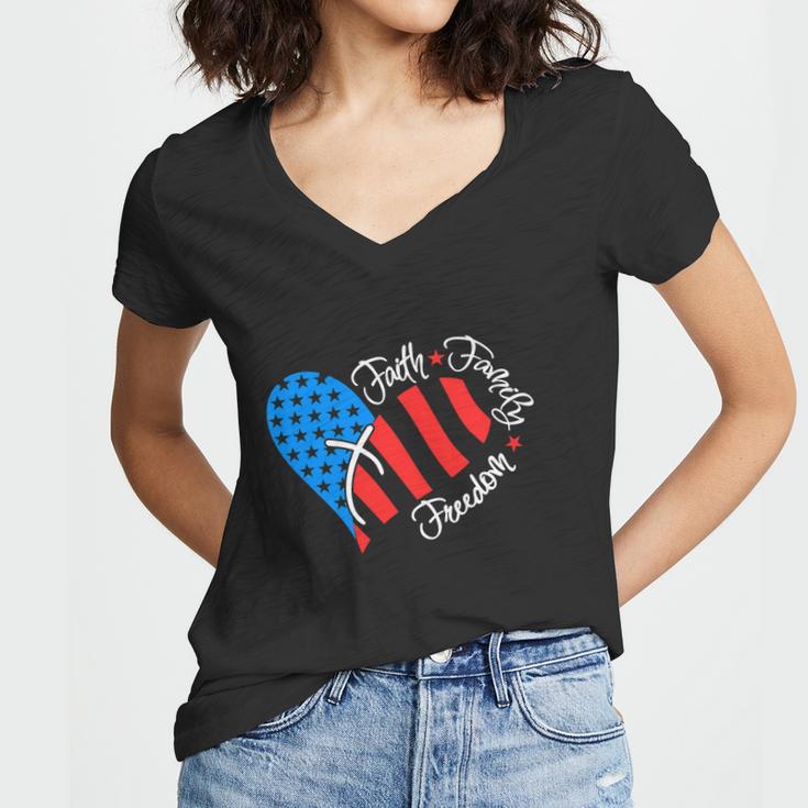 American Flag Usa Funny 4Th Of July Christian Women V-Neck T-Shirt