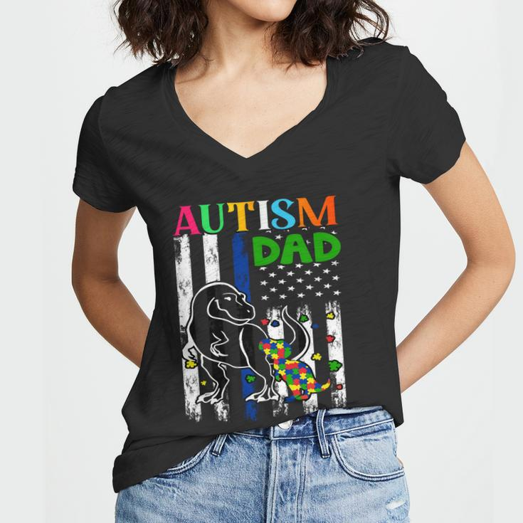 Autism Dad Tshirt Women V-Neck T-Shirt