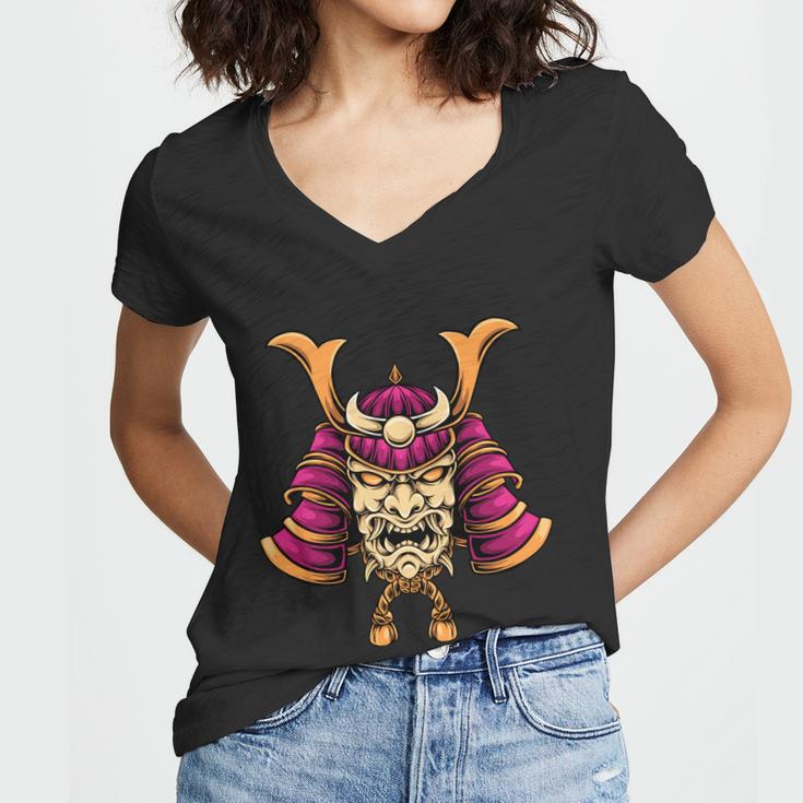 Beautiful Demon Samurai Tshirt Women V-Neck T-Shirt