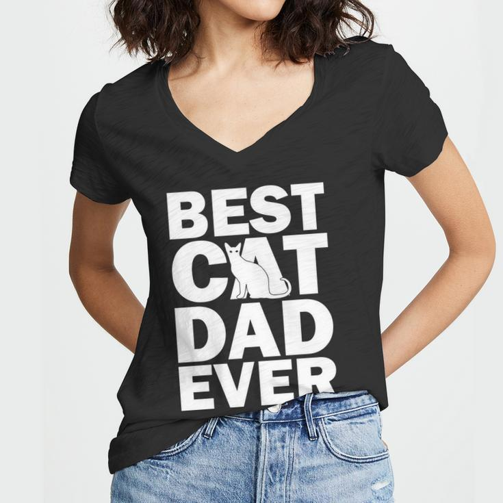 Best Cat Dad Ever Tshirt Women V-Neck T-Shirt