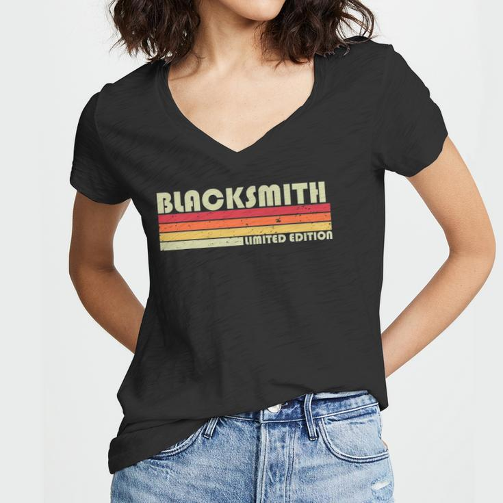 Blacksmith Funny Job Title Profession Birthday Worker Idea Women V-Neck T-Shirt
