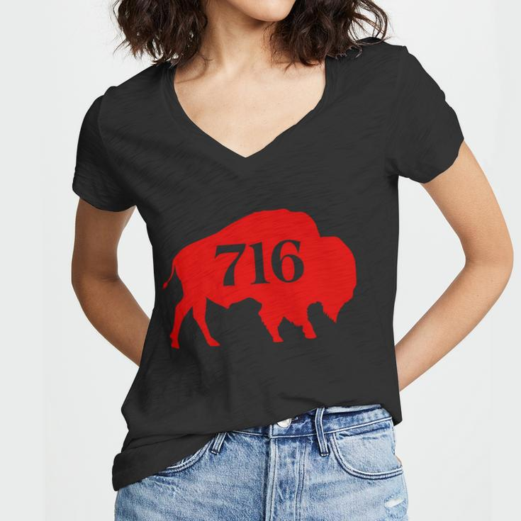 Buffalo 716 New York Football Women V-Neck T-Shirt