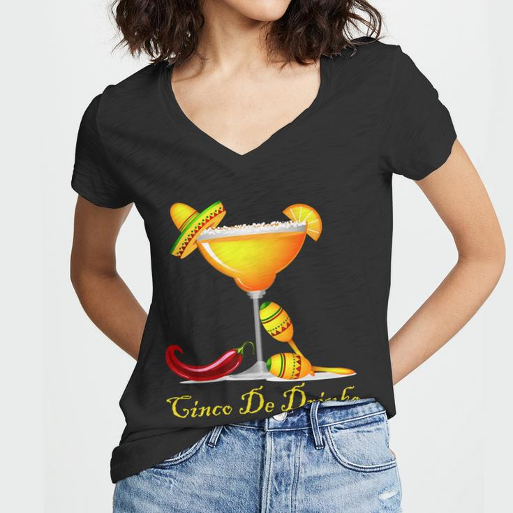 Cinco De Drinko Margarita Mayo Funny Day Of The Dead Tshirt Women V-Neck T-Shirt