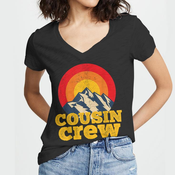 Cousin Crew Kids Matching Camping Group Cousin Squad Women V-Neck T-Shirt