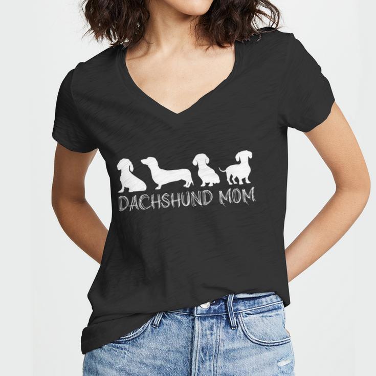 Dachshund Mom Wiener Doxie Mom Cute Doxie Graphic Dog Lover Gift V3 Women V-Neck T-Shirt