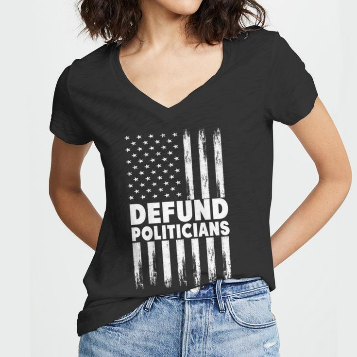 Defund Politicians Usa Flag Tshirt Women V-Neck T-Shirt