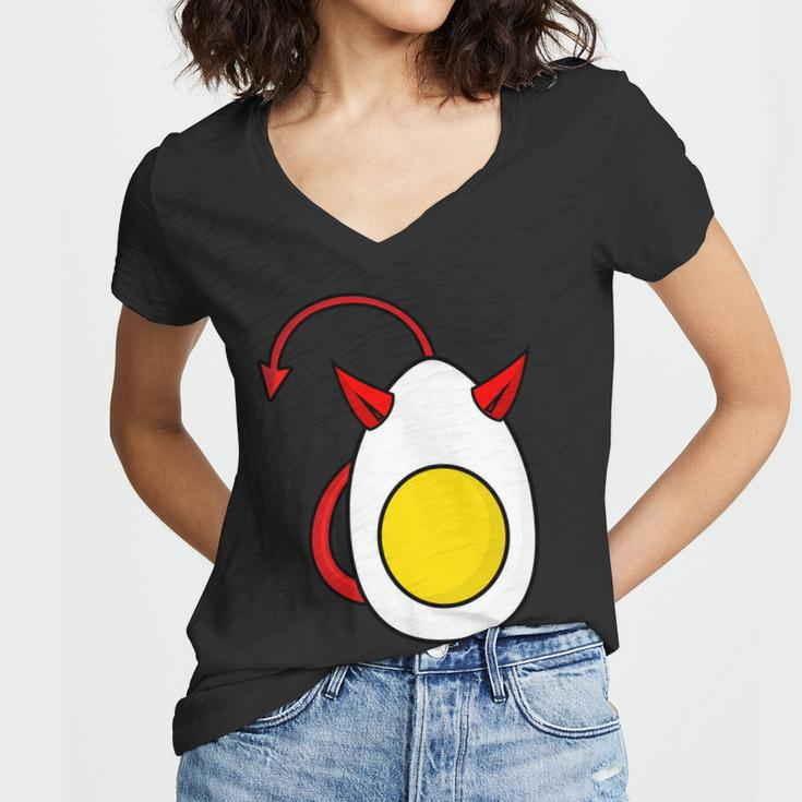 Deviled Egg Funny Halloween Costume Women V-Neck T-Shirt