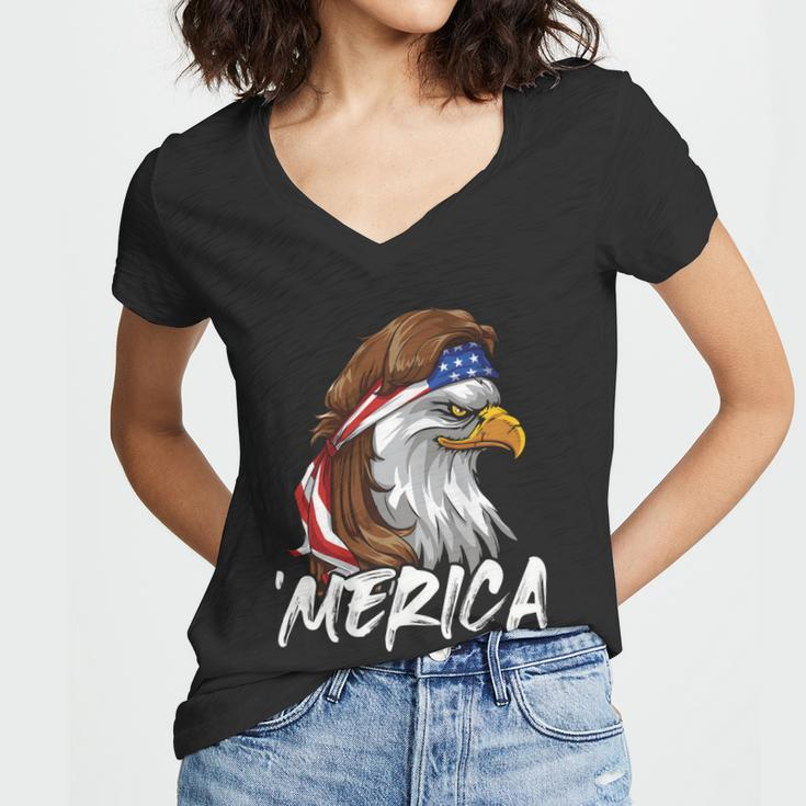 Eagle Mullet Merica 4Th Of July Usa American Flag Patriotic Great Gift Women V-Neck T-Shirt