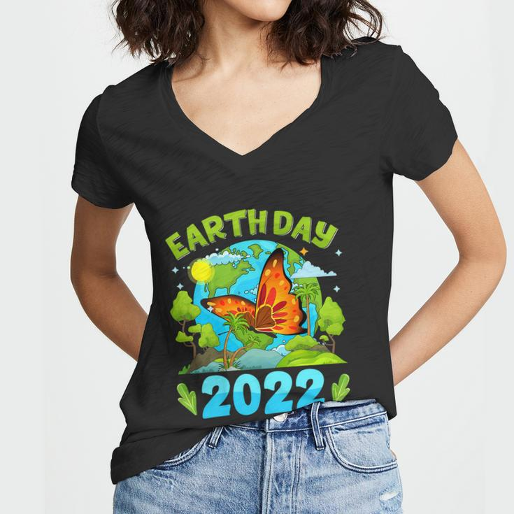 Earth Day 52Nd Anniversary 2022 Butterfly Environmental Women V-Neck T-Shirt