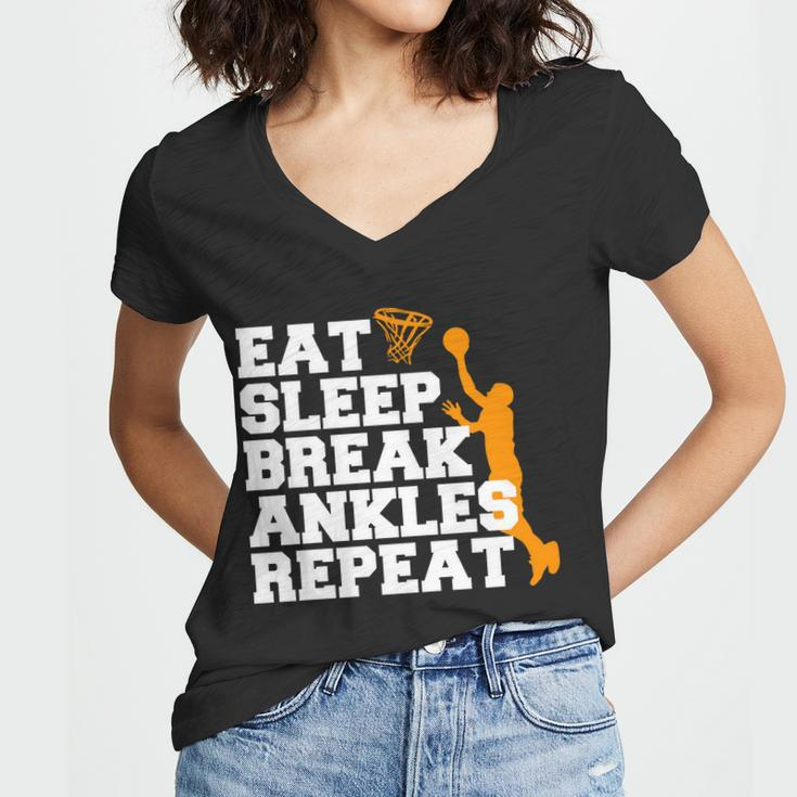 Eat Sleep Break Ankles Repeat Tshirt Women V-Neck T-Shirt
