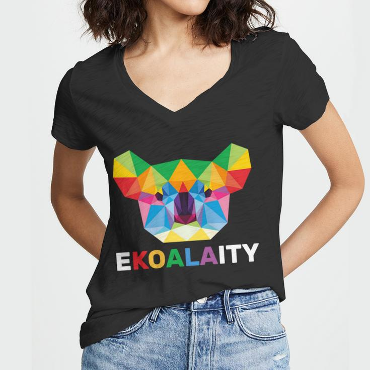 Equality Koala Gay Pride Women V-Neck T-Shirt