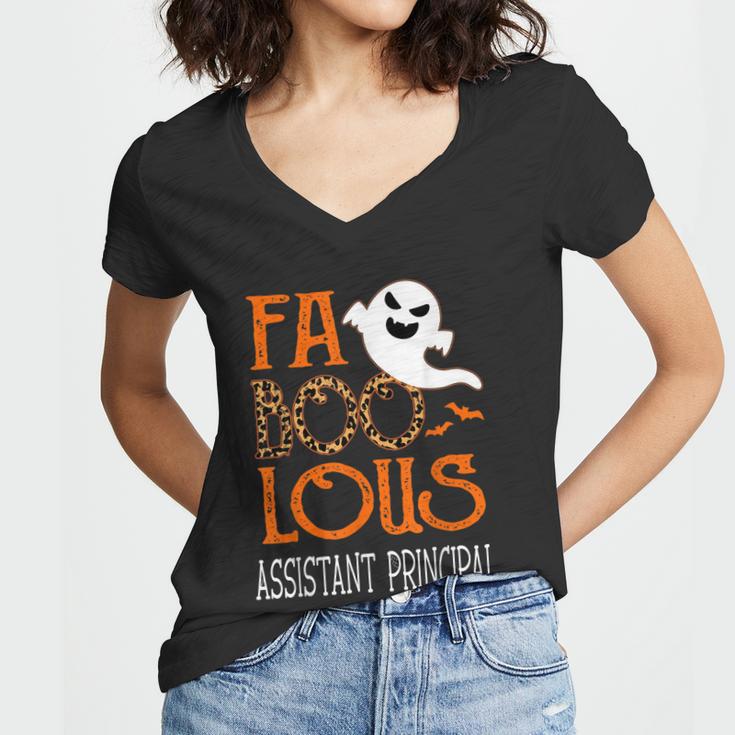 Faboolous Assistant Principal On Halloween Party Funny Ghost Women V-Neck T-Shirt