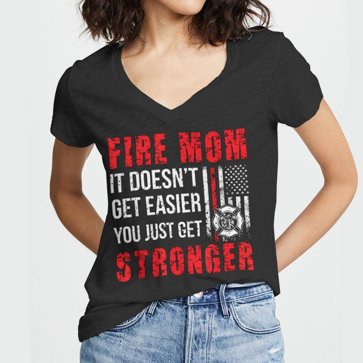 Firefighter Proud Firefighter Mom Fire Mom Of A Fireman Mother Women V-Neck T-Shirt