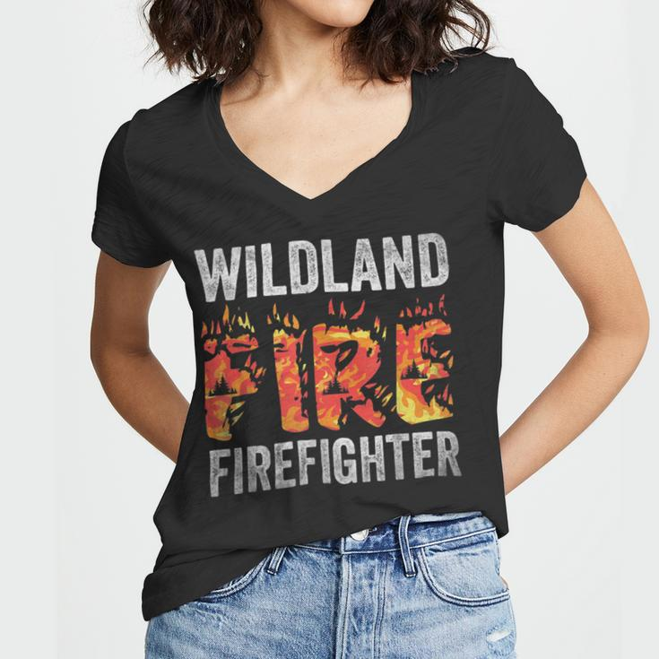 Firefighter Wildland Fire Rescue Department Firefighters Firemen V3 Women V-Neck T-Shirt
