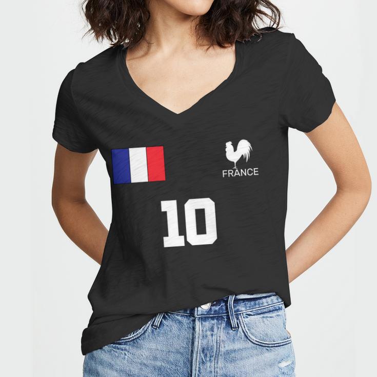 France Soccer Jersey Tshirt Women V-Neck T-Shirt