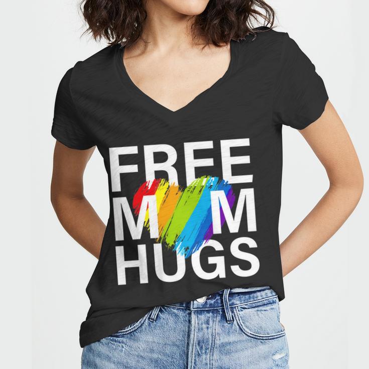 Free Mom Hugs Lgbt Heart Women V-Neck T-Shirt