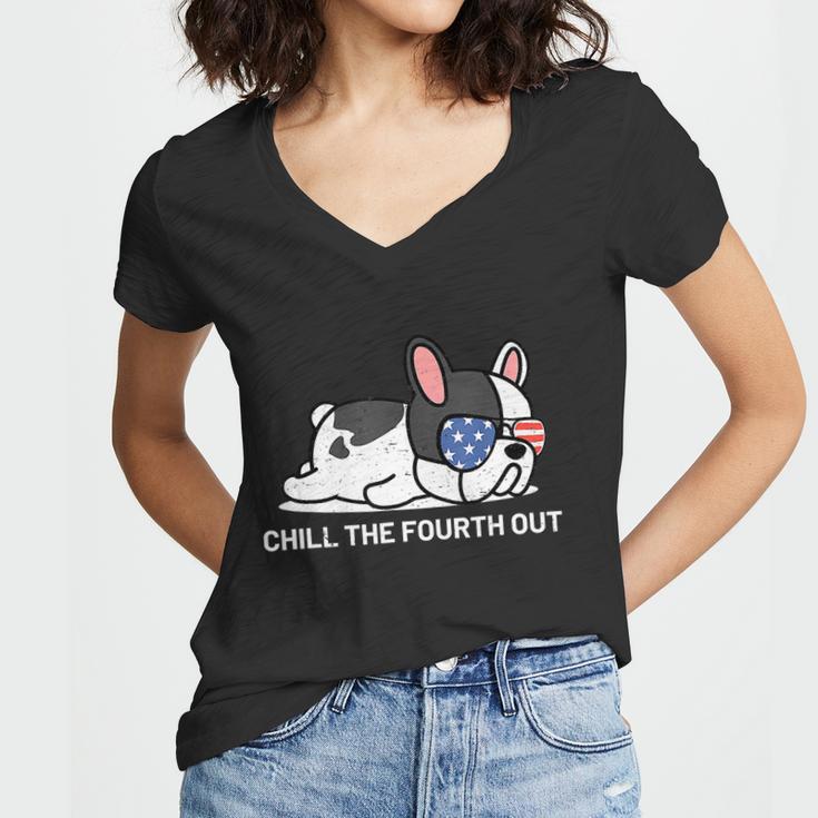 French Bulldog Funny 4Th Of July Gift For Frenchie Lover Women V-Neck T-Shirt