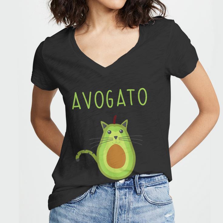 Funny Avogato Cinco De Mayo Gift Cinco De Meow Cat Avocado Gift Women V-Neck T-Shirt