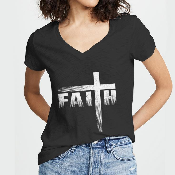 Funny Christian Faith Cross Christian Faith Cross Women V-Neck T-Shirt