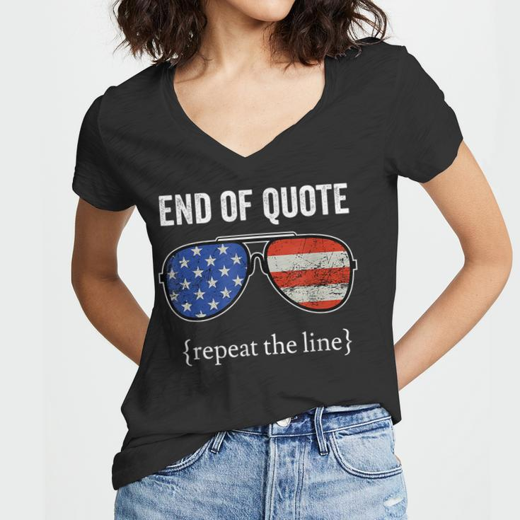 Funny Joe Biden End Of Quote Repeat The Line V2 Women V-Neck T-Shirt