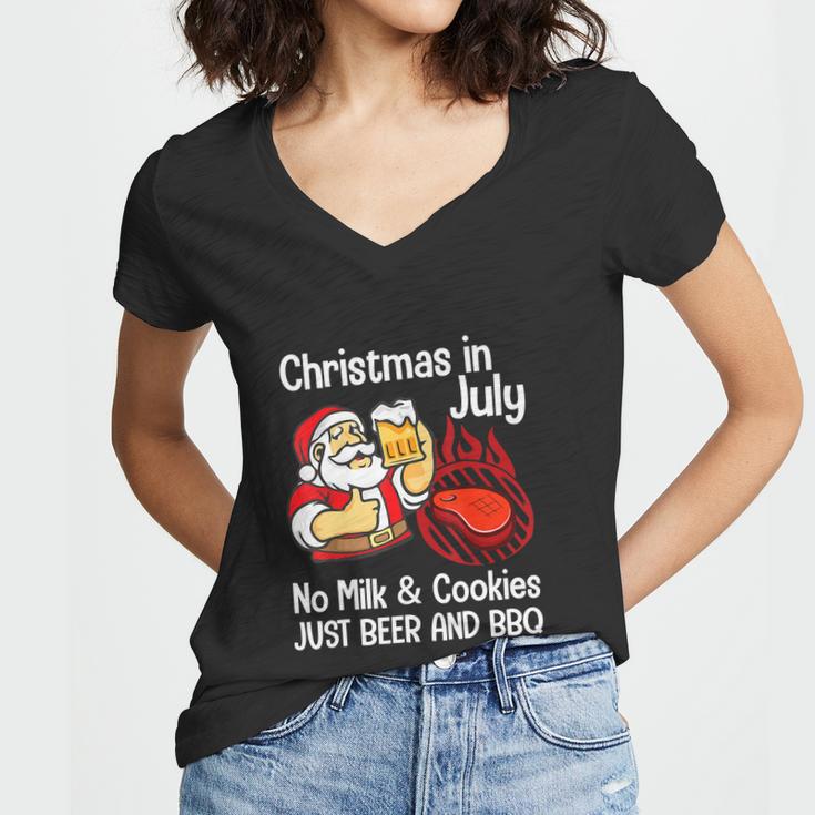 Funny Merry Christmas In July No Milk Cookies Women V-Neck T-Shirt