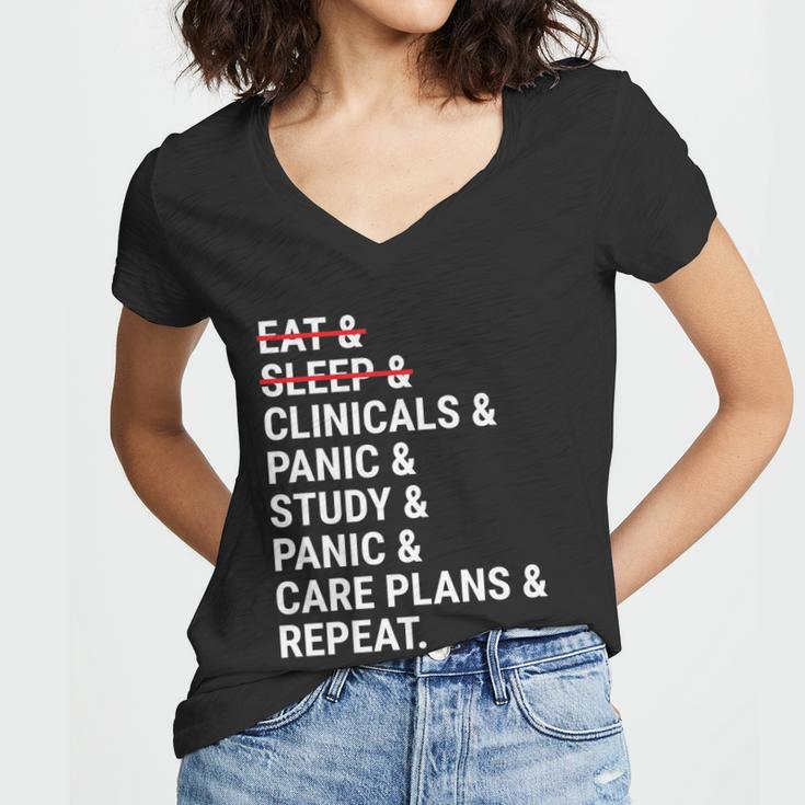 Funny Nursing School Student Nurse Gift Women V-Neck T-Shirt