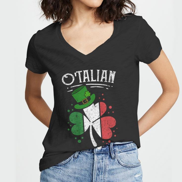 Funny Otalian Funny Italian Irish Relationship Gift Funny St Patricks Day Gift Women V-Neck T-Shirt