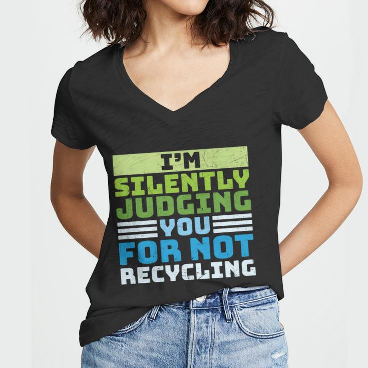 Funny Recycling Slogan America Recycles Day Earth Day Women V-Neck T-Shirt