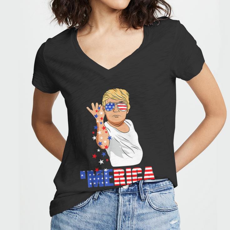 Funny Trump Salt Merica Freedom 4Th Of July Tshirt Gifts Women V-Neck T-Shirt