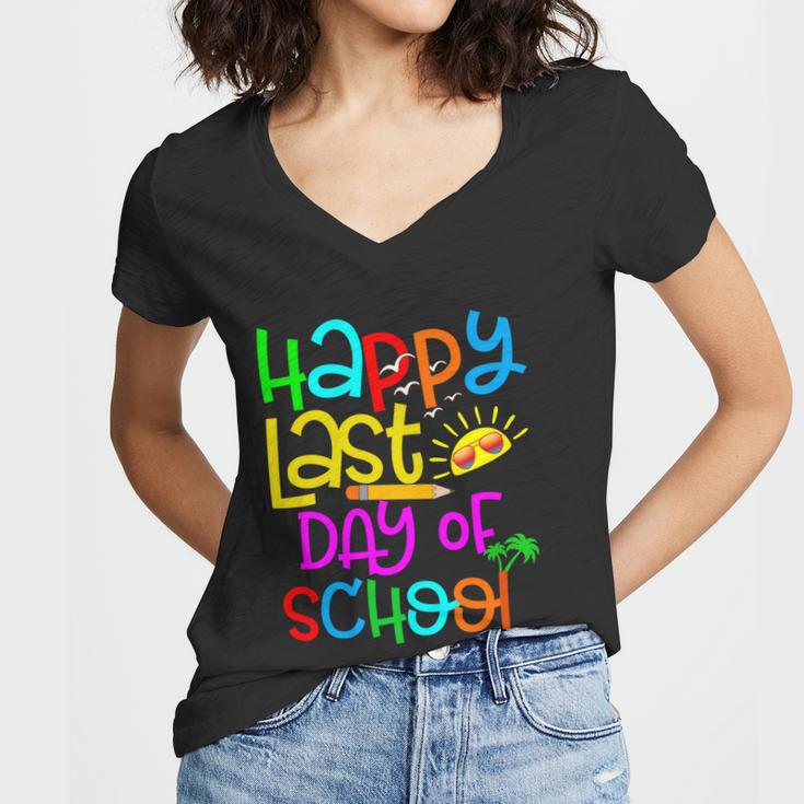 Happy Last Day Of School Teacher Student Graduation Gift V2 Women V-Neck T-Shirt