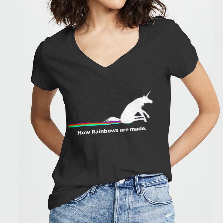 How Rainbows Are Made Unicorn Tshirt Women V-Neck T-Shirt