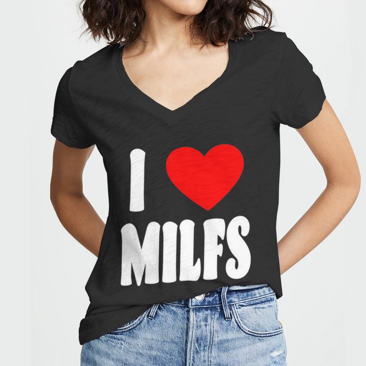 I Heart Milfs Tshirt Women V-Neck T-Shirt