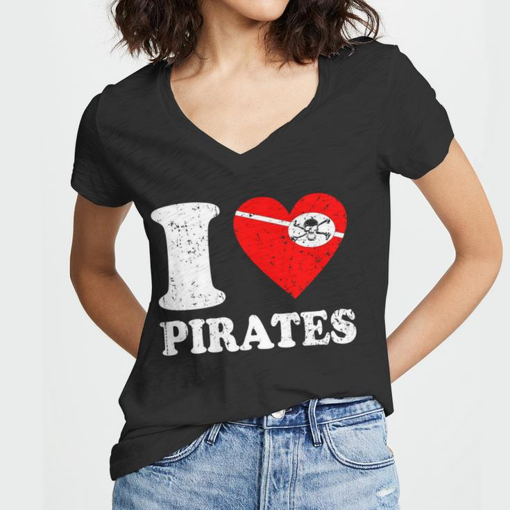 I Heart Pirates Tshirt Women V-Neck T-Shirt