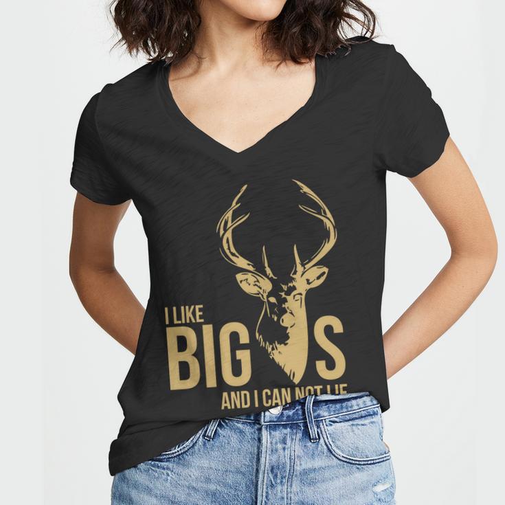 I Like Big Bucks And I Cannot Lie V2 Women V-Neck T-Shirt