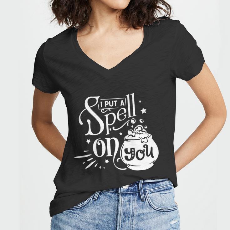 I Put A Spell On You Halloween Quote V7 Women V-Neck T-Shirt