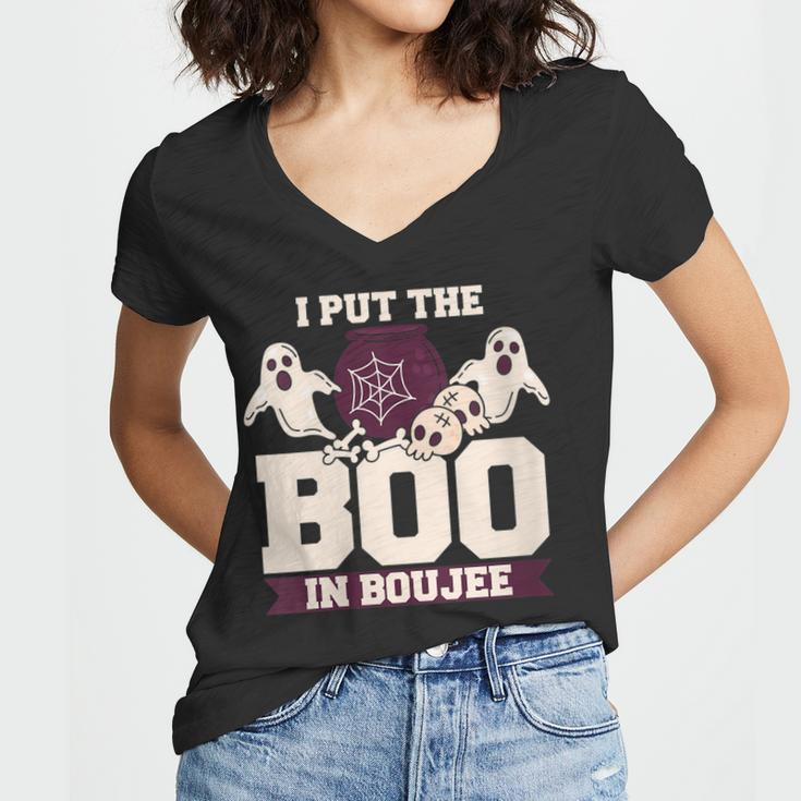 I Put The Boo In Boujee Boo Halloween Party Women V-Neck T-Shirt