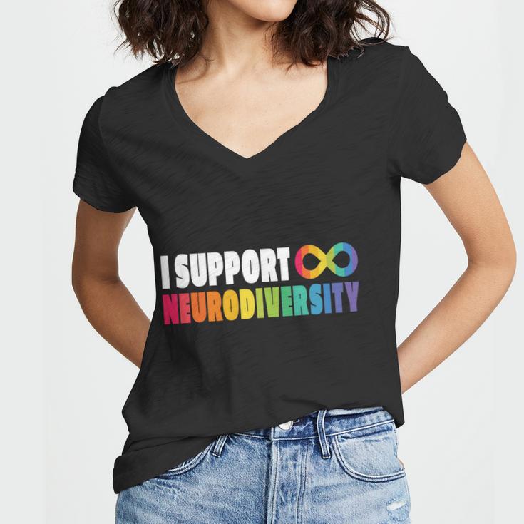 I Support Neurodiversity Women V-Neck T-Shirt