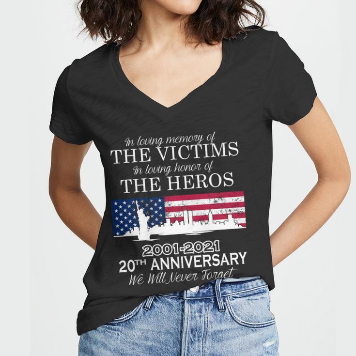 In Loving Memory Of The Victims Heroes 911 20Th Anniversary Tshirt Women V-Neck T-Shirt