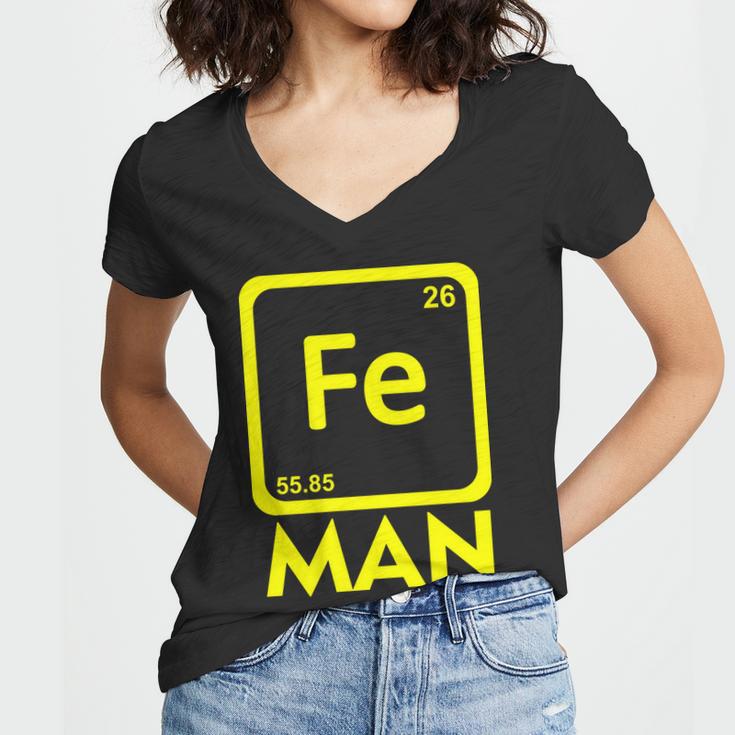 Iron Science Funny Chemistry Fe Periodic Table Tshirt Women V-Neck T-Shirt