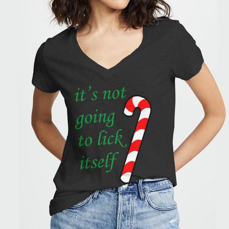 Its Not Going To Lick Itself Funny Naughty Christmas Tshirt Women V-Neck T-Shirt