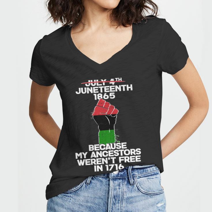 Juneteenth 1865 American African Freedom Day Women V-Neck T-Shirt