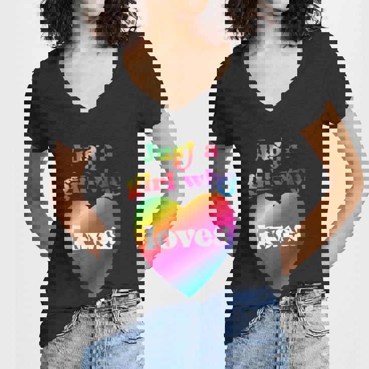 Just A Girl Who Loves Just A Girl Who Loves Graphic Design Printed Casual Daily Basic Women V-Neck T-Shirt Just A Girl Who Loves Just A Girl Who Loves Graphic Design Printed Casual Daily Basic Women V-Neck T-Shirt