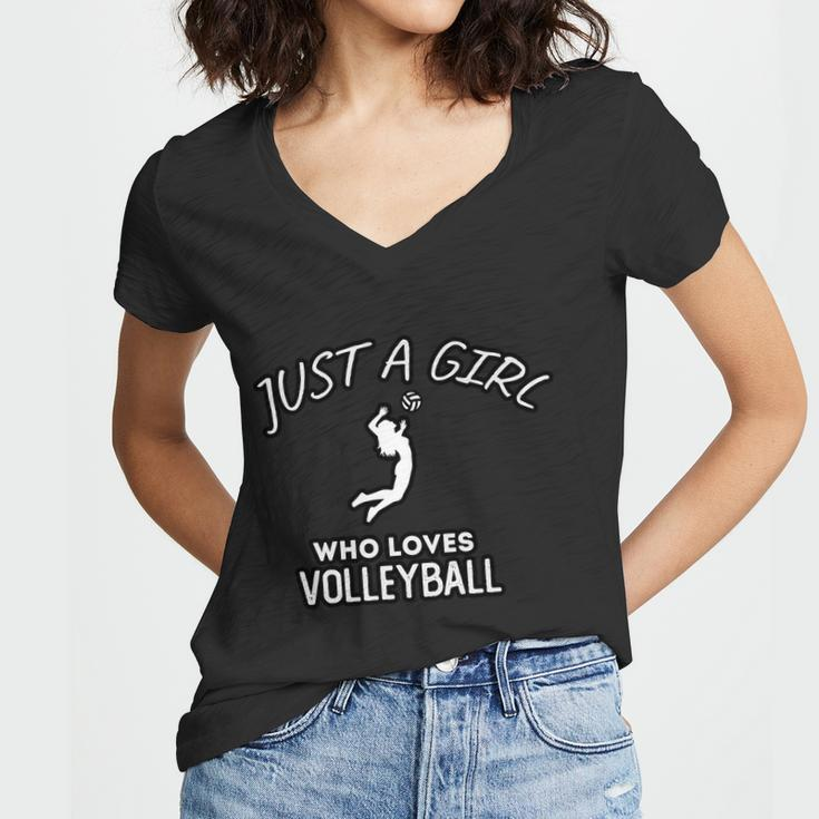 Just A Girl Who Loves Volleyball Women V-Neck T-Shirt