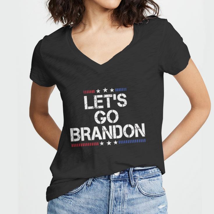 Lets Go Brandon Essential Brandon Funny Political Women V-Neck T-Shirt