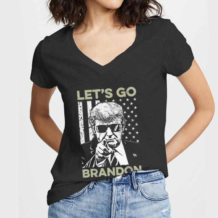 Lets Go Brandon Funny Fjb Women V-Neck T-Shirt