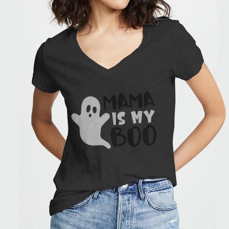 Mama Is My Boo Halloween Quote Women V-Neck T-Shirt