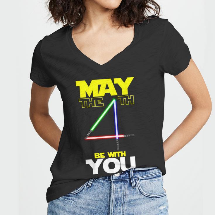 May The 4Th Be With You Lightsaber Tshirt Women V-Neck T-Shirt